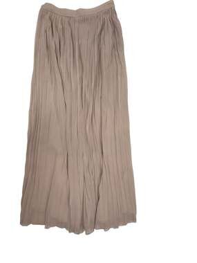 Morning Lavender Bella Pleated Maxi Skirt in Taupe Size L